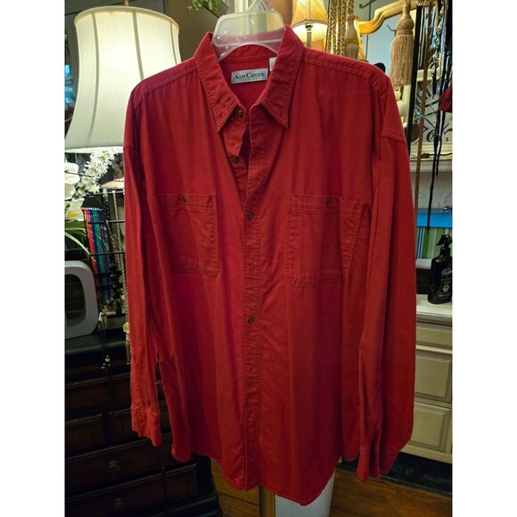 MT # 1003 MEN'S XL,  ASH CREEK TRADING  RED LONG SLEEVE  FLANNEL SHIRT - Picture 1 of 3